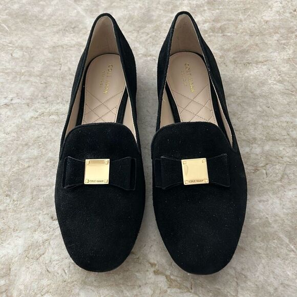 COLE HAAN Black Bow Flats NWOT - Picture 3 of 11